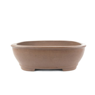 Elegant Oval Unglazed Shohin Bonsai Pot by Zenigo Kiln