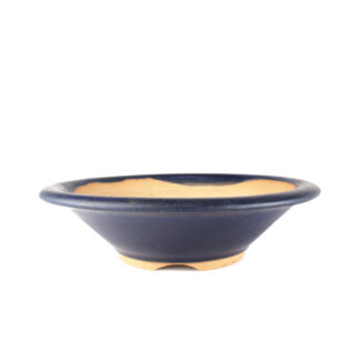 Round Blue Crackled Glaze Pot by Bigei